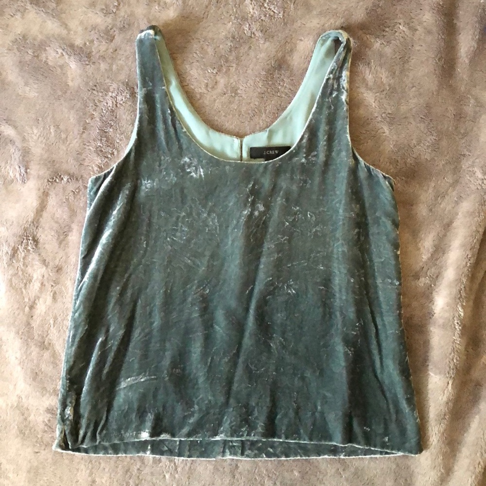 J Crew Velvet Tank Top, light blue size XXS PETITE